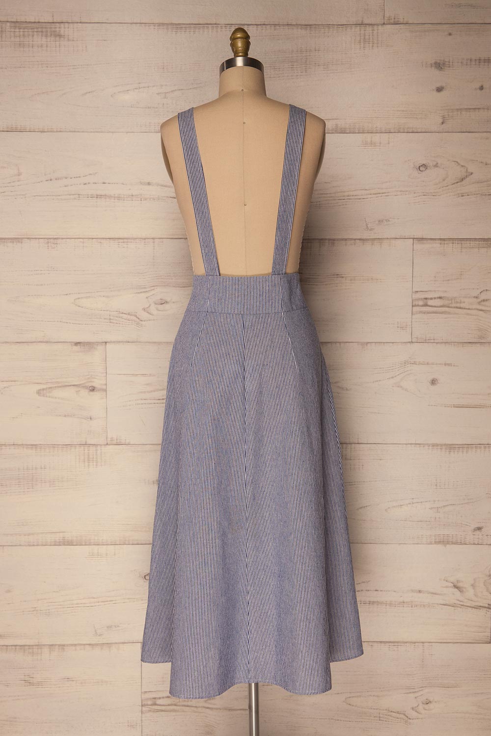 Radovan Navy Striped High Waisted Midi Skirt | La Petite Garçonne