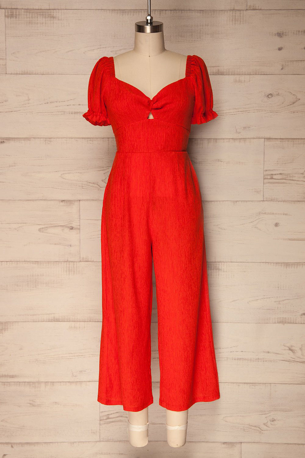 Radzyn Clay Coral Red Wide Leg Jumpsuit | La Petite Garçonne