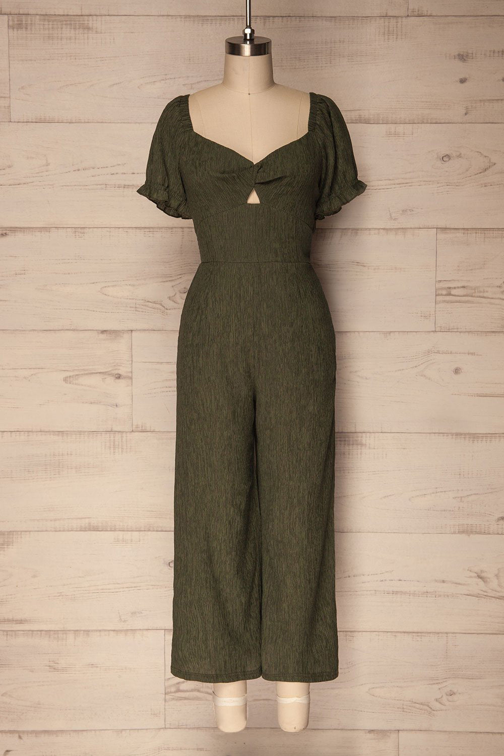 Radzyn Forest Olive Green Wide Leg Jumpsuit | La Petite Garçonne