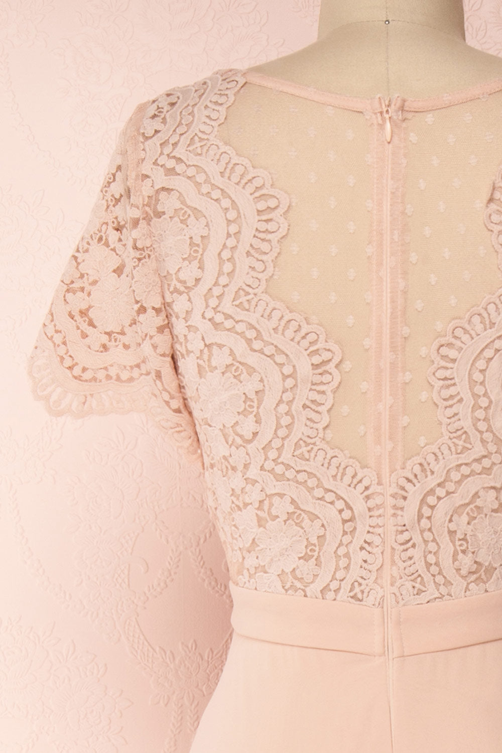 Rakel Blush Pink Chiffon & Lace A-Line Gown | Boudoir 1861