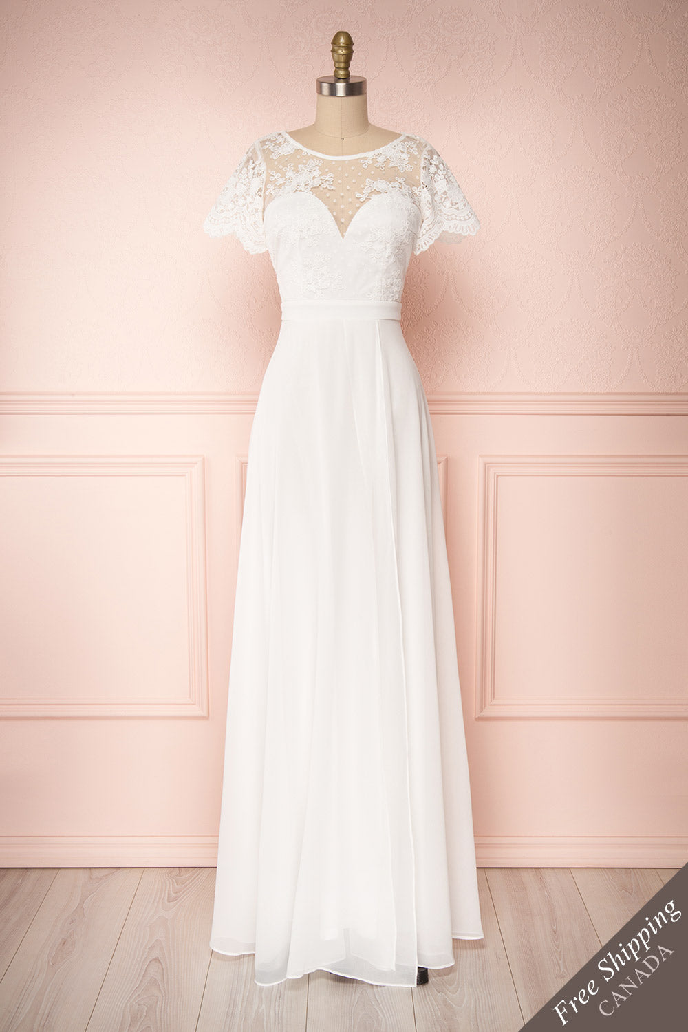 Rakel Ivory Chiffon & Lace A-Line Gown | Boudoir 1861
