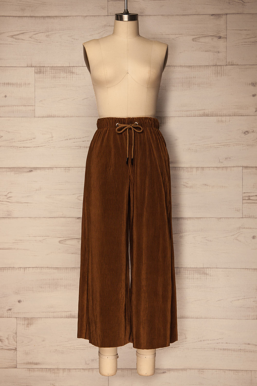 Rande Brun Brown Ribbed Velvet Wide Leg Pants | La Petite Garçonne 1