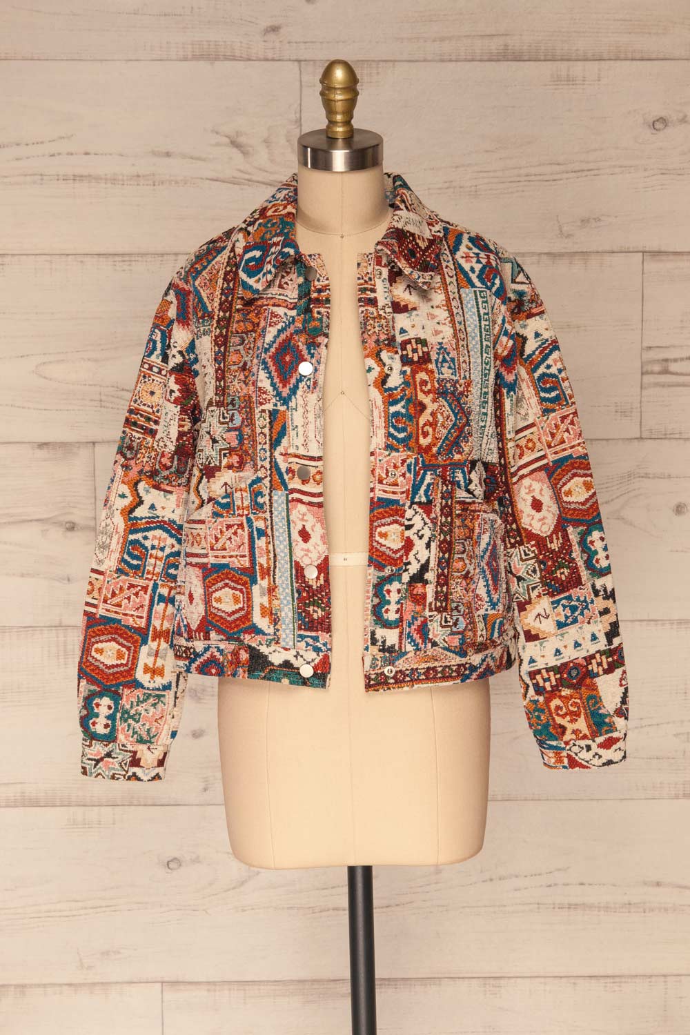 Renardmont Patterned Long Sleeve Jacket | La petite garçonne front view open