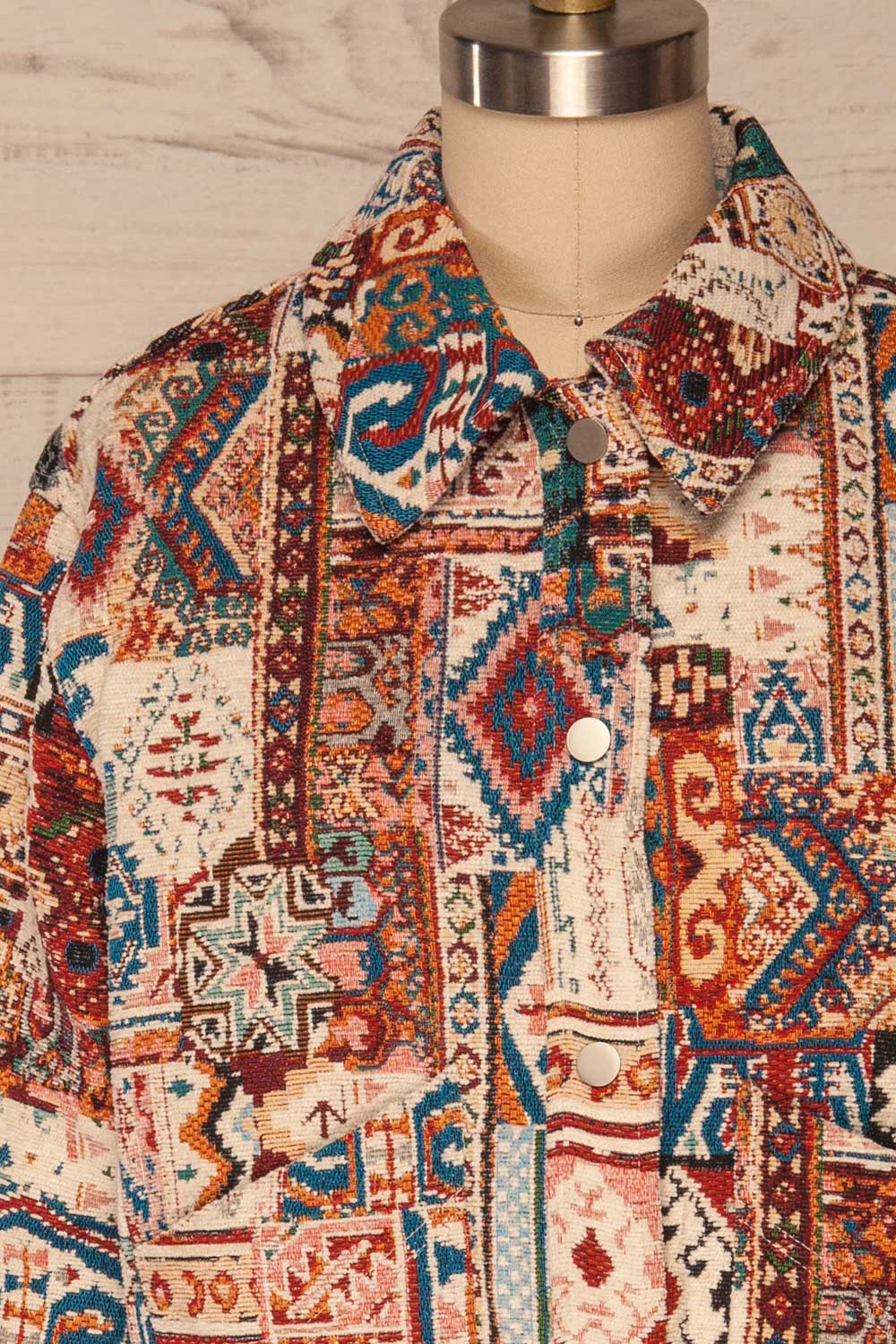 Renardmont Patterned Long Sleeve Jacket | La petite garçonne front close up