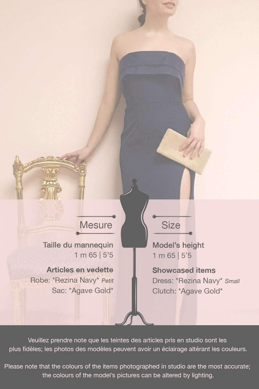 Rezina Navy Blue Strapless Maxi Dress | La petite garçonne template