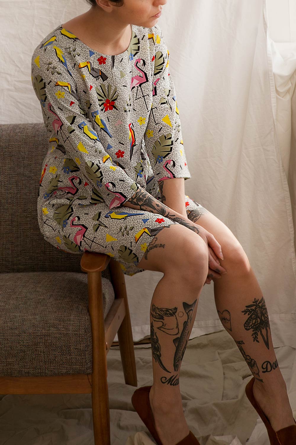 Ferrai Colourful Short A-Line Dress | La Petite Garçonne