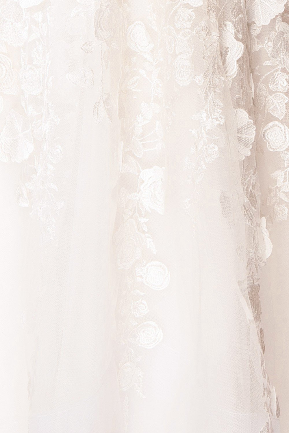 Romaissa White Floral Appliqués Bridal Bustier Gown | Boudoir 1861