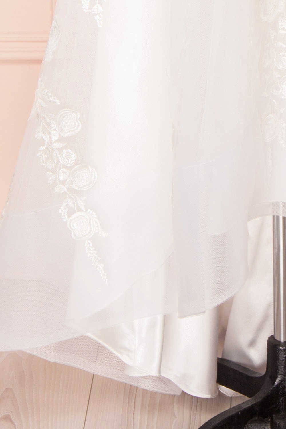 Romaissa White Floral Appliqués Bridal Bustier Gown | Boudoir 1861