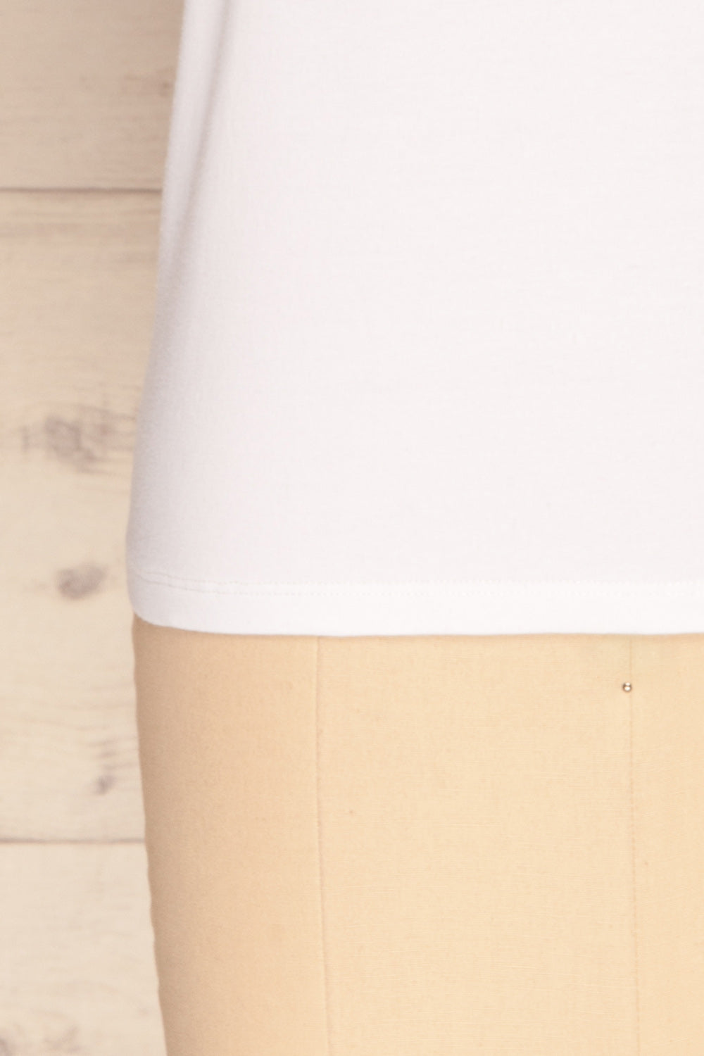 Rosanna White Short Sleeved T-Shirt | La Petite Garçonne bottom close-up