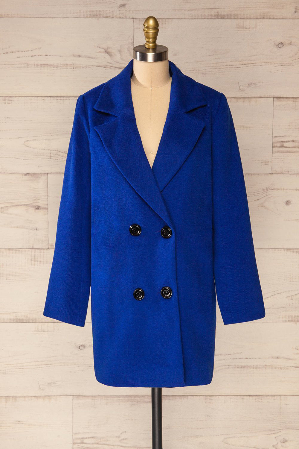 Roubaix Blue Straight Double-Breasted Coat | La petite garçonne