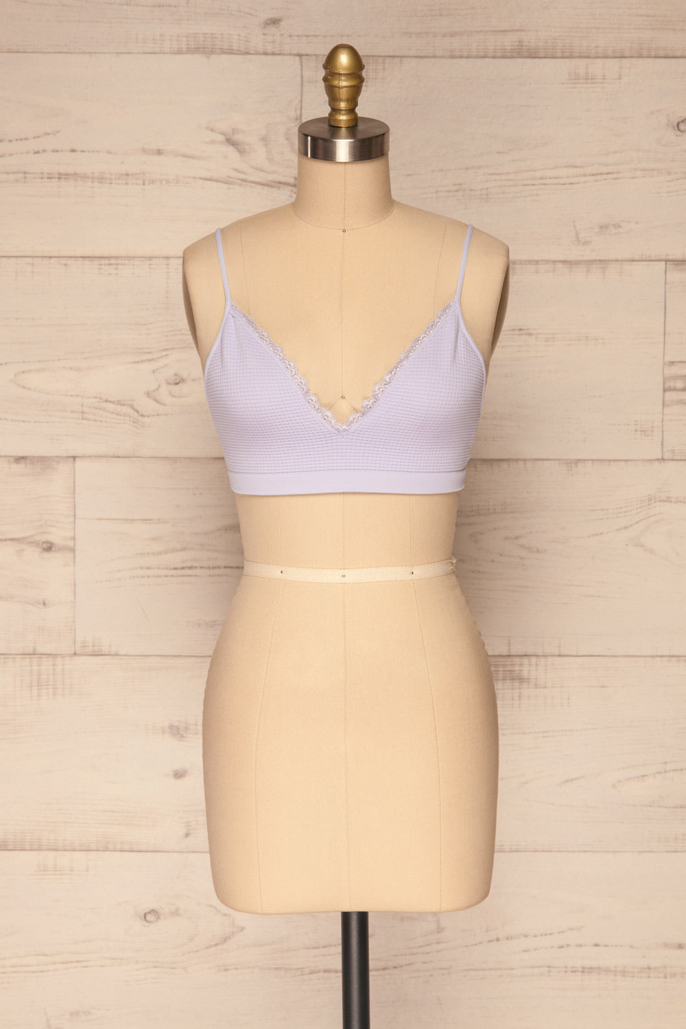 Rumia Lilac Lace Neckline Bralette | La petite garçonne front view