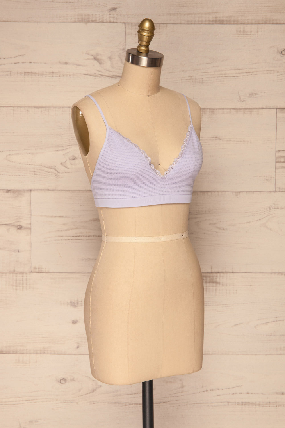 Rumia Lilac Lace Neckline Bralette | La petite garçonne side view