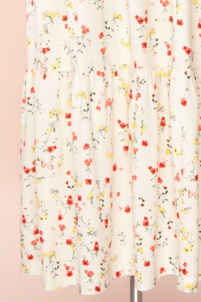 Sagaritis White Floral Puffy Sleeve Maxi Dress | Boutique 1861 skirt