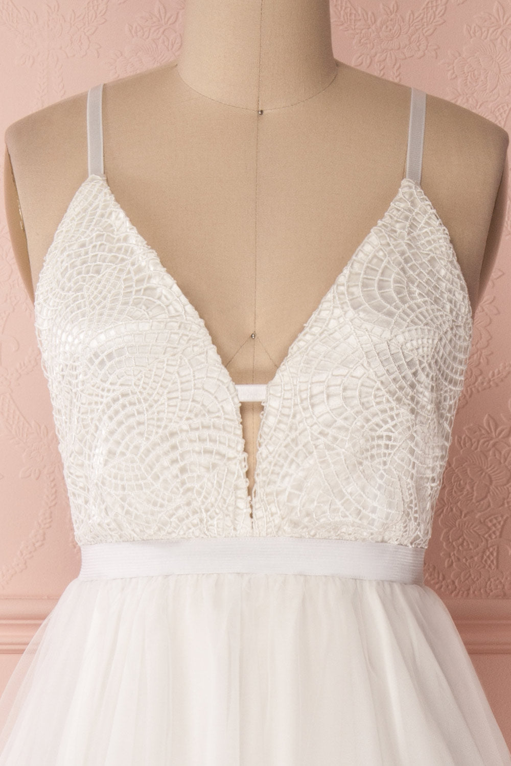 Sanetomi White Maxi Dress with Layered Chiffon Skirt | Boudoir 1861