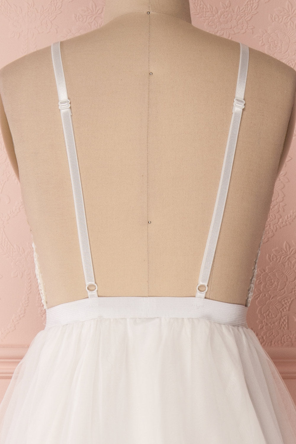 Sanetomi White Maxi Dress with Layered Chiffon Skirt | Boudoir 1861