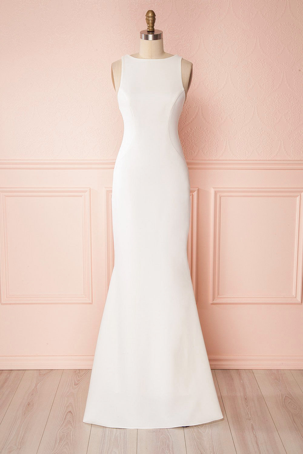 Sanya Ivory Mermaid Gown with Open V Back & Train | Boudoir 1861