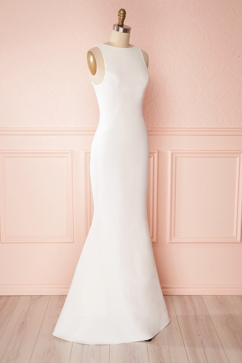 Sanya Ivory Mermaid Gown with Open V Back & Train | Boudoir 1861