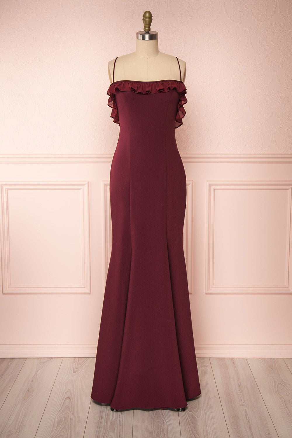 Sasha Burgundy Mermaid Maxi Dress | Robe | Boudoir 1861