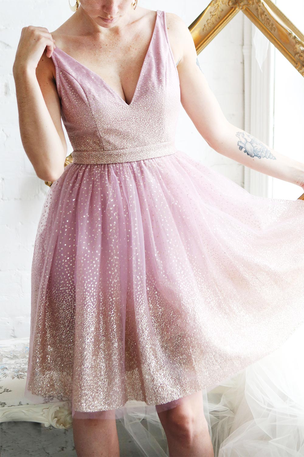 Saya Mauve | Purple Glittery Dress