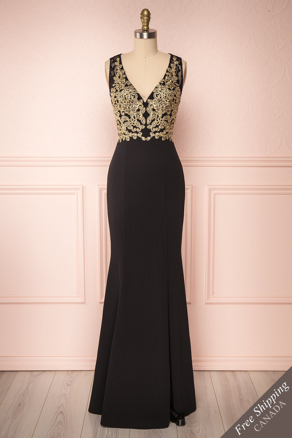 Seira Noir | Robe Sirène à Décolleté