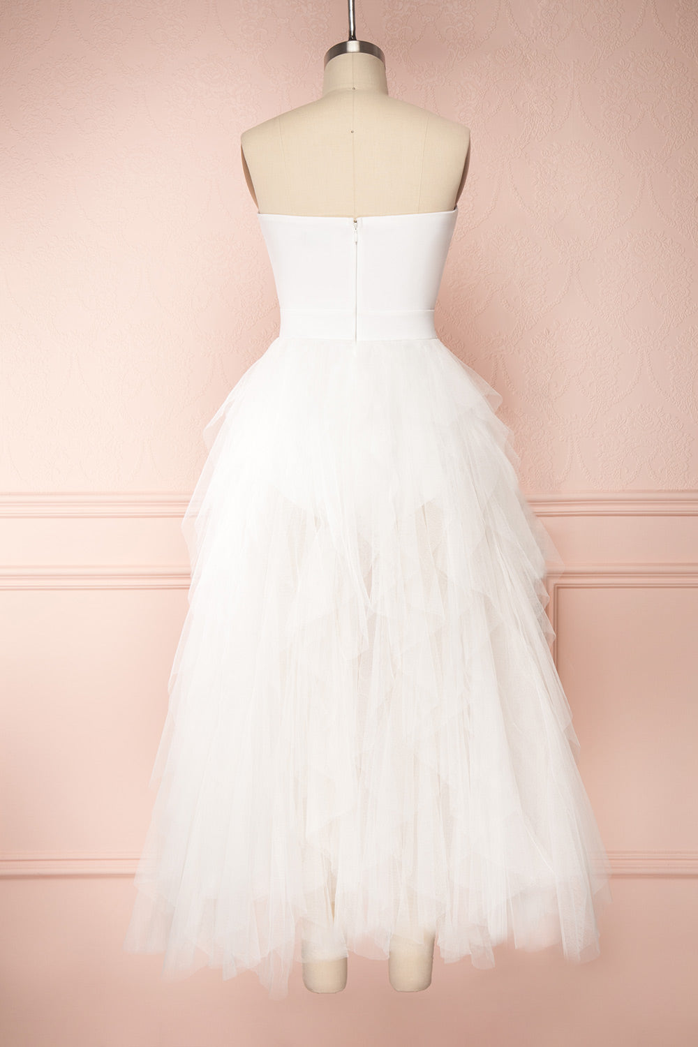 Sekayna White Midi Bustier Bridal Dress | Boudoir 1861 back view