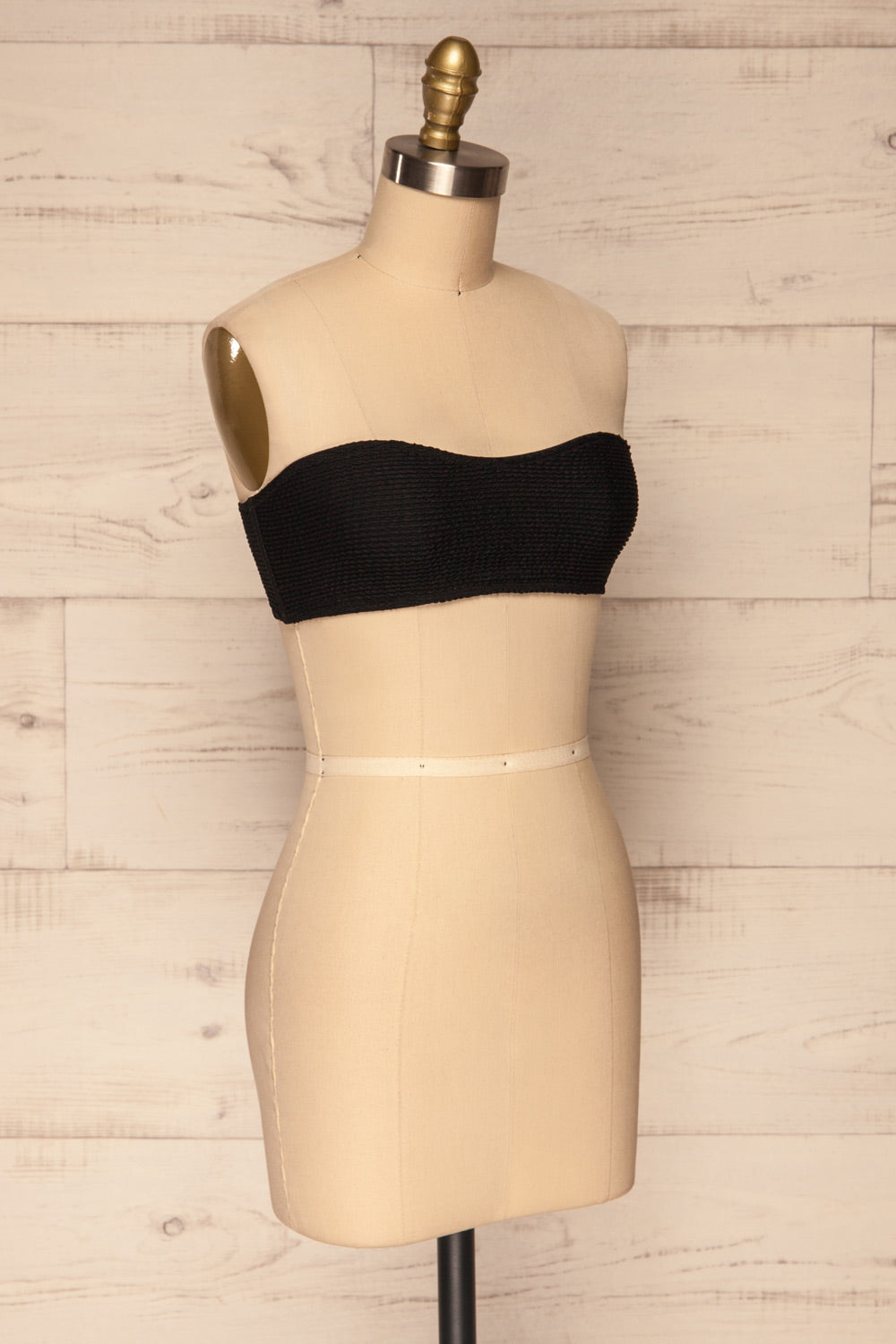 Selena Black Frills Tube Bikini Top | La petite garçonne side view