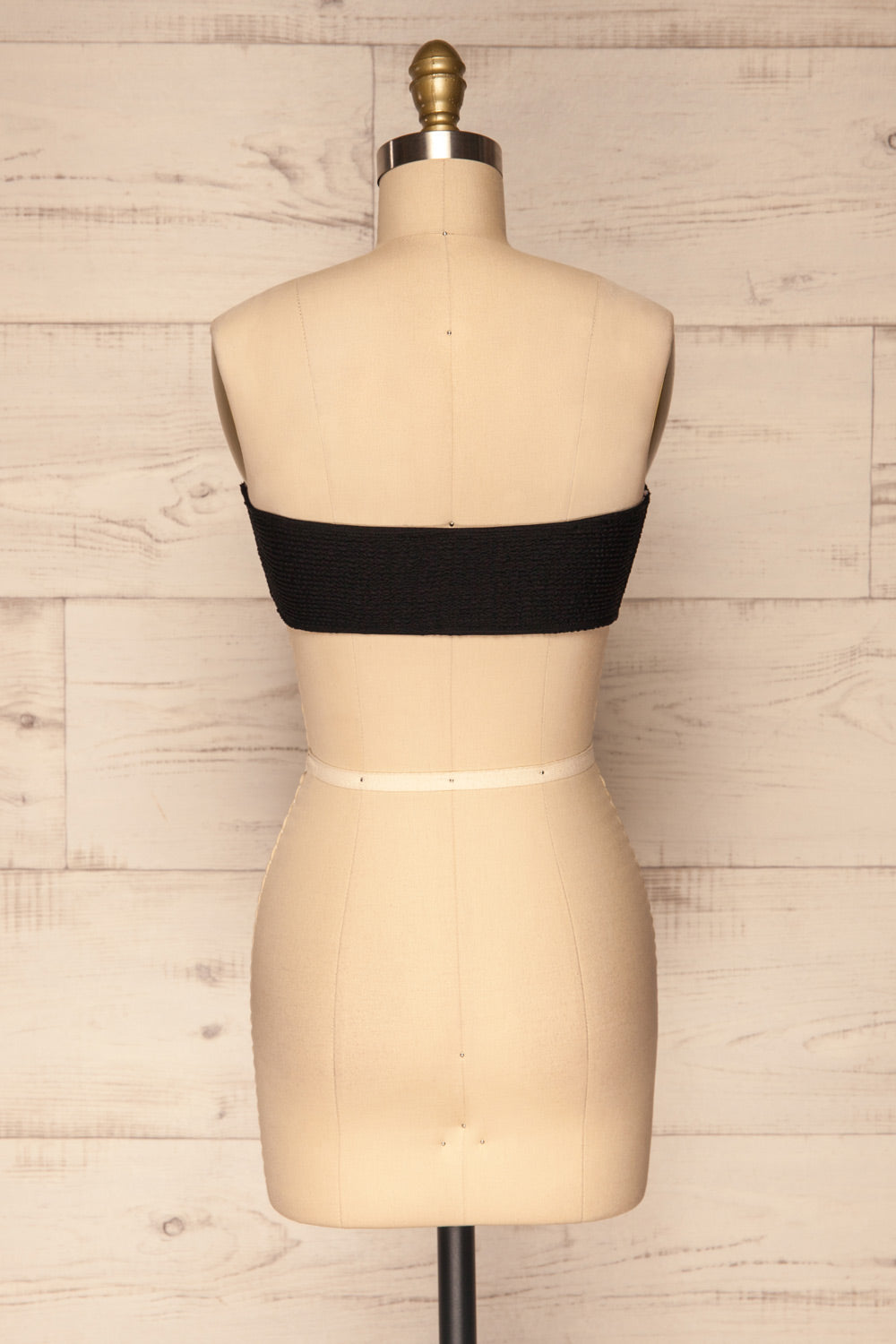 Selena Black Frills Tube Bikini Top | La petite garçonne back view