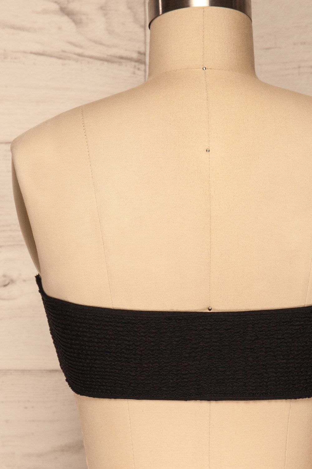 Selena Black Frills Tube Bikini Top | La petite garçonne back close up