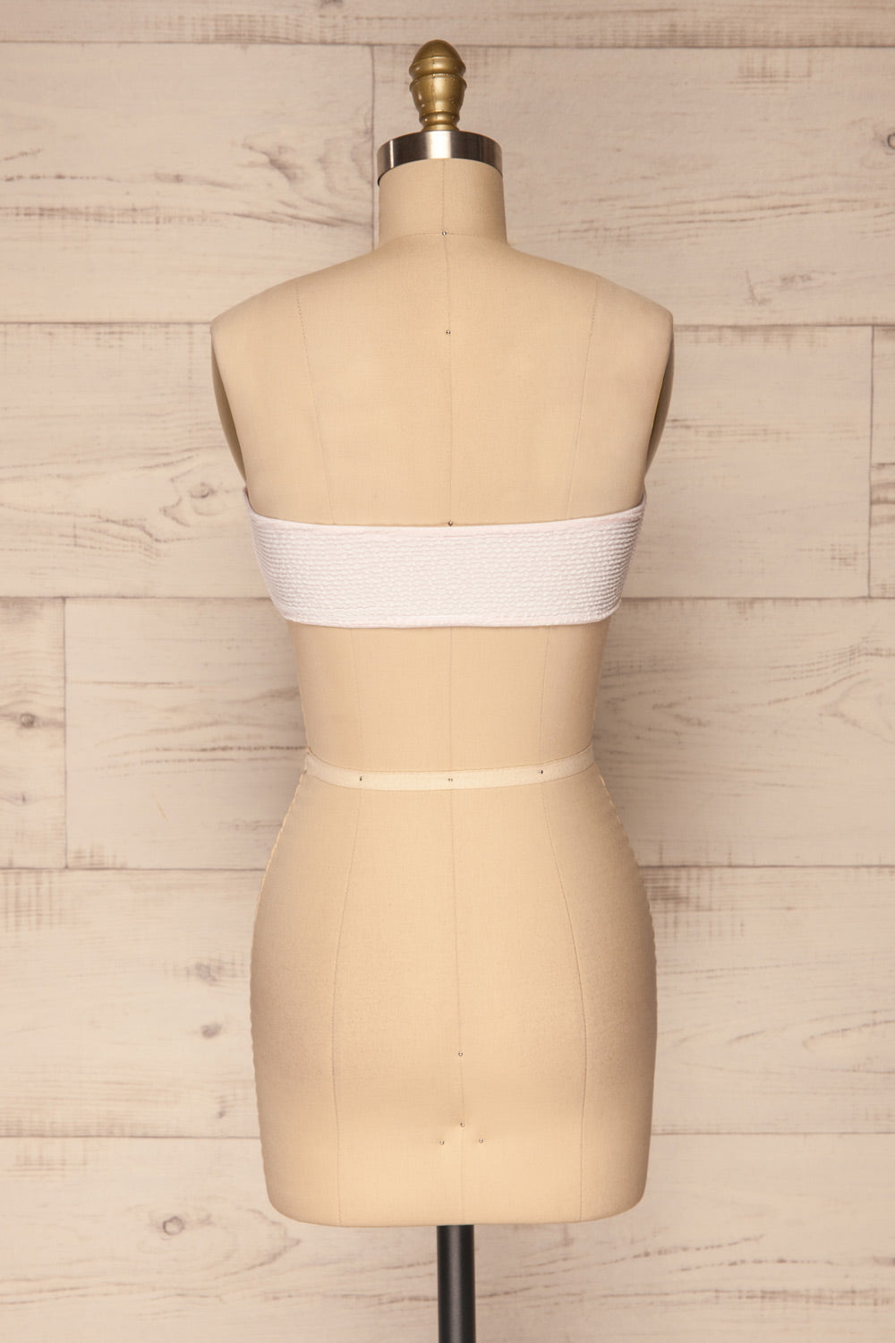 Selena White Frills Tube Bikini Top | La petite garçonne back view