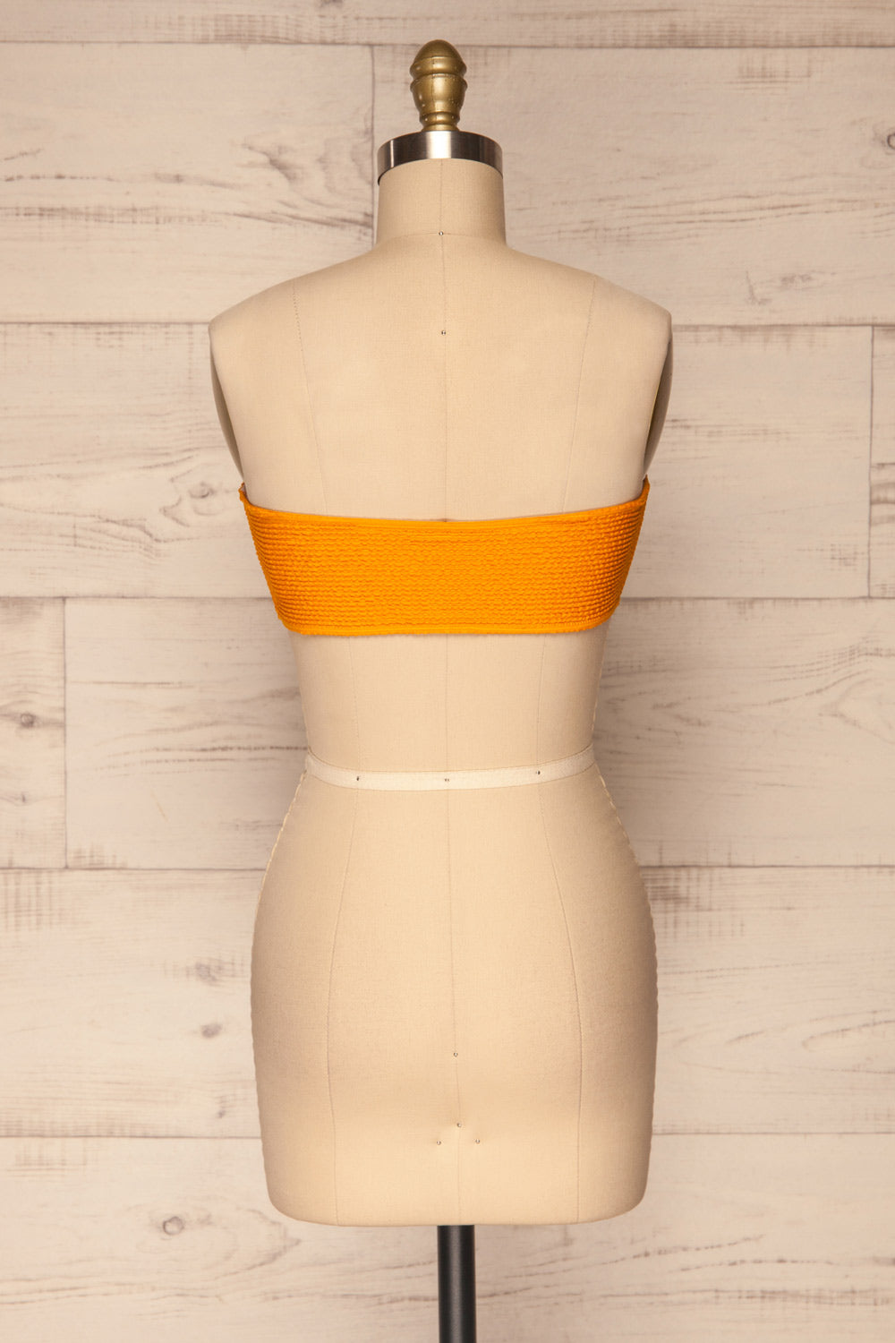 Selena Yellow Frills Tube Bikini Top | La petite garçonne back view
