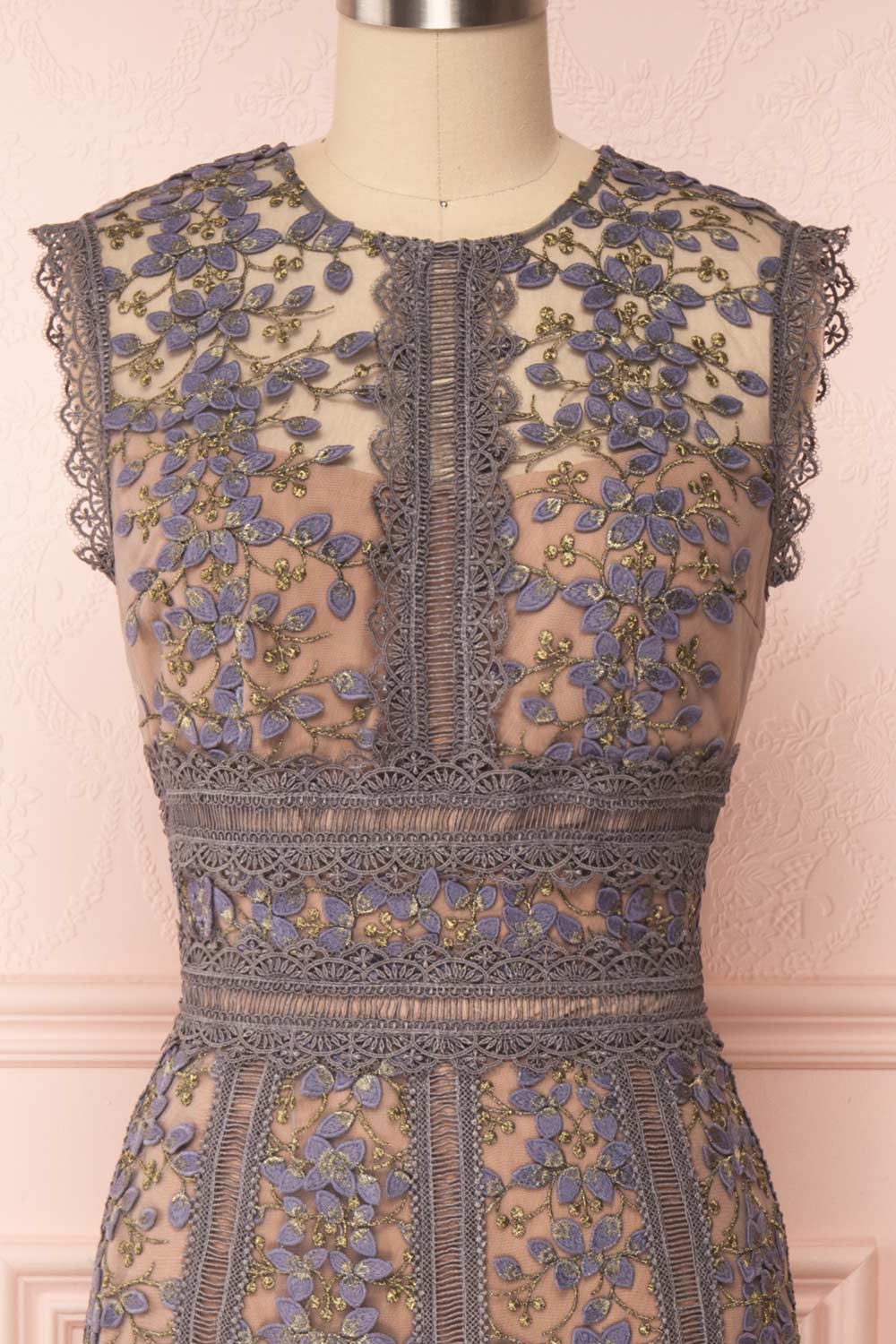 Selima | Grey Lace Dress