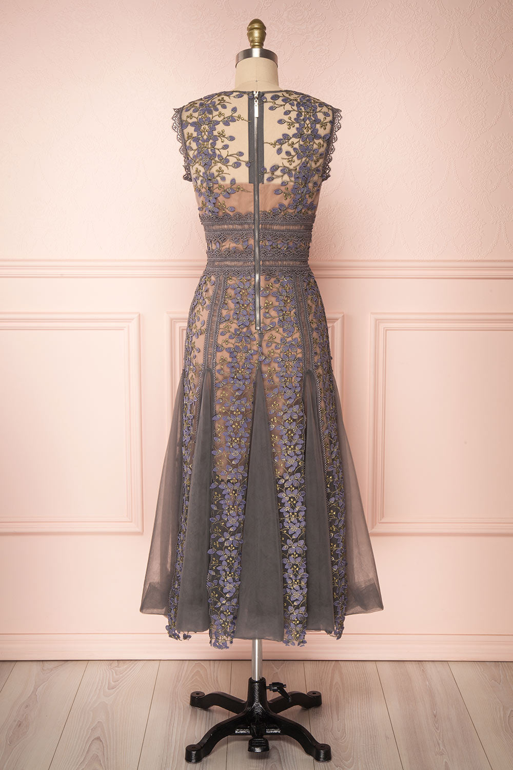 Selima | Grey Lace Dress