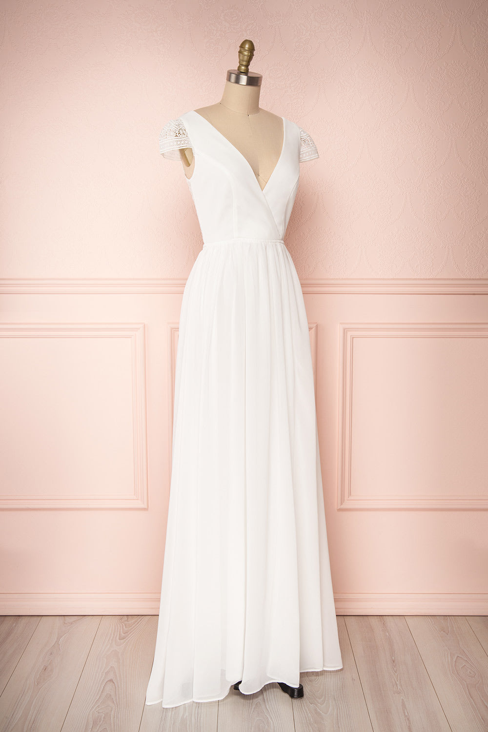Senji Ivory Chiffon & Lace Wrap-Style Gown | Boudoir 1861 3