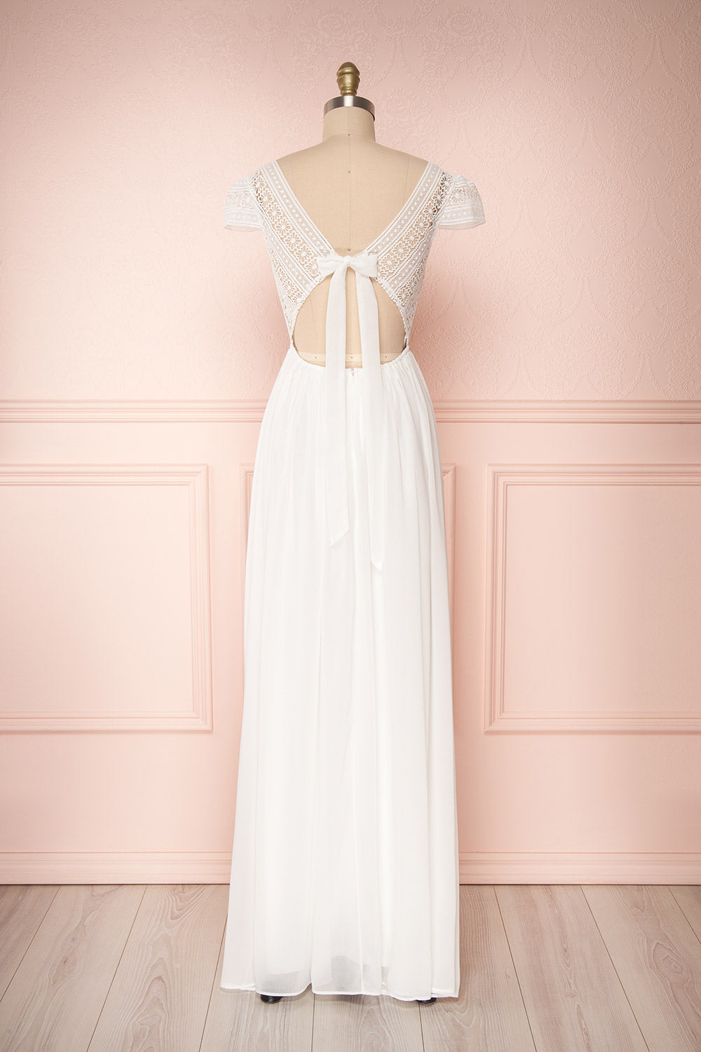 Senji Ivory Chiffon & Lace Wrap-Style Gown | Boudoir 1861 5