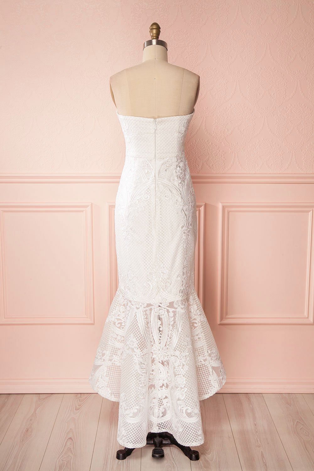 Seraya Light White Embroidered High-Low Bridal Gown | Boudoir 1861