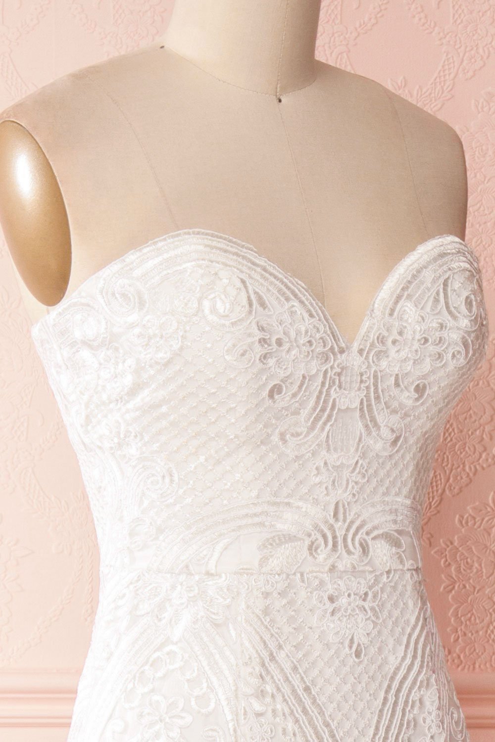 Seraya Light White Embroidered High-Low Bridal Gown | Boudoir 1861