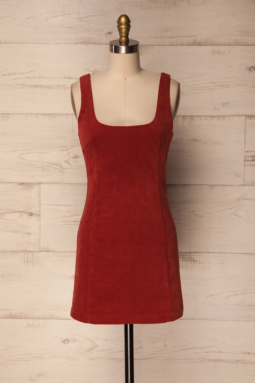 Serranos Terracotta Corduroy Sheath Dress | La Petite Garçonne