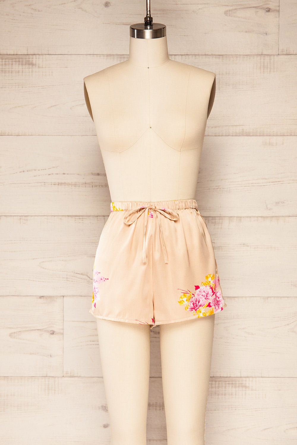 Set Eforie Satin Floral Tank Top And Bottom | La petite garçonne front view