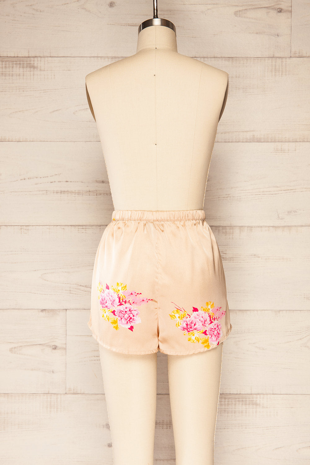 Set Eforie Satin Floral Tank Top And Bottom | La petite garçonne back view