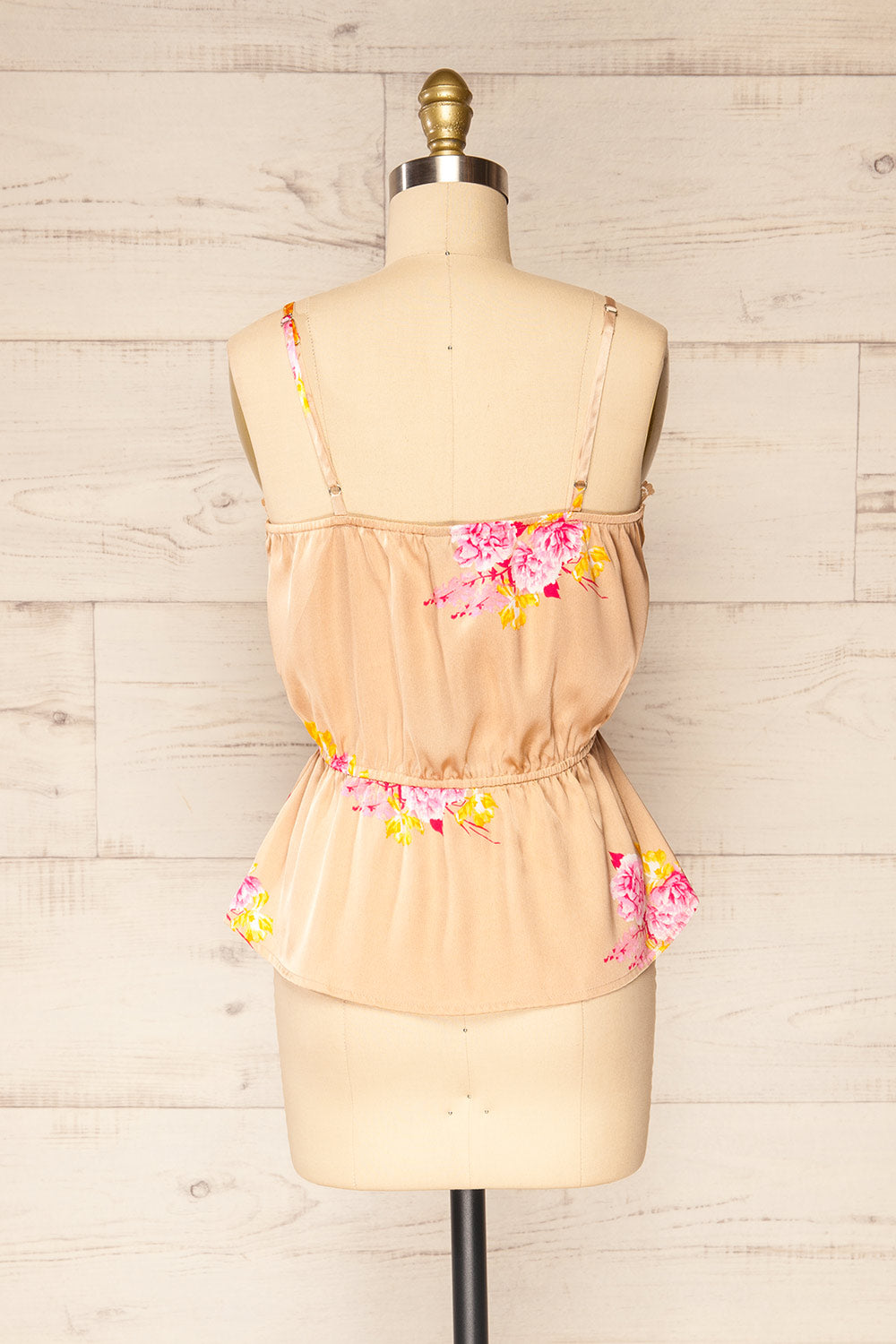 Set Eforie Satin Floral Tank Top And Bottom | La petite garçonne top back view