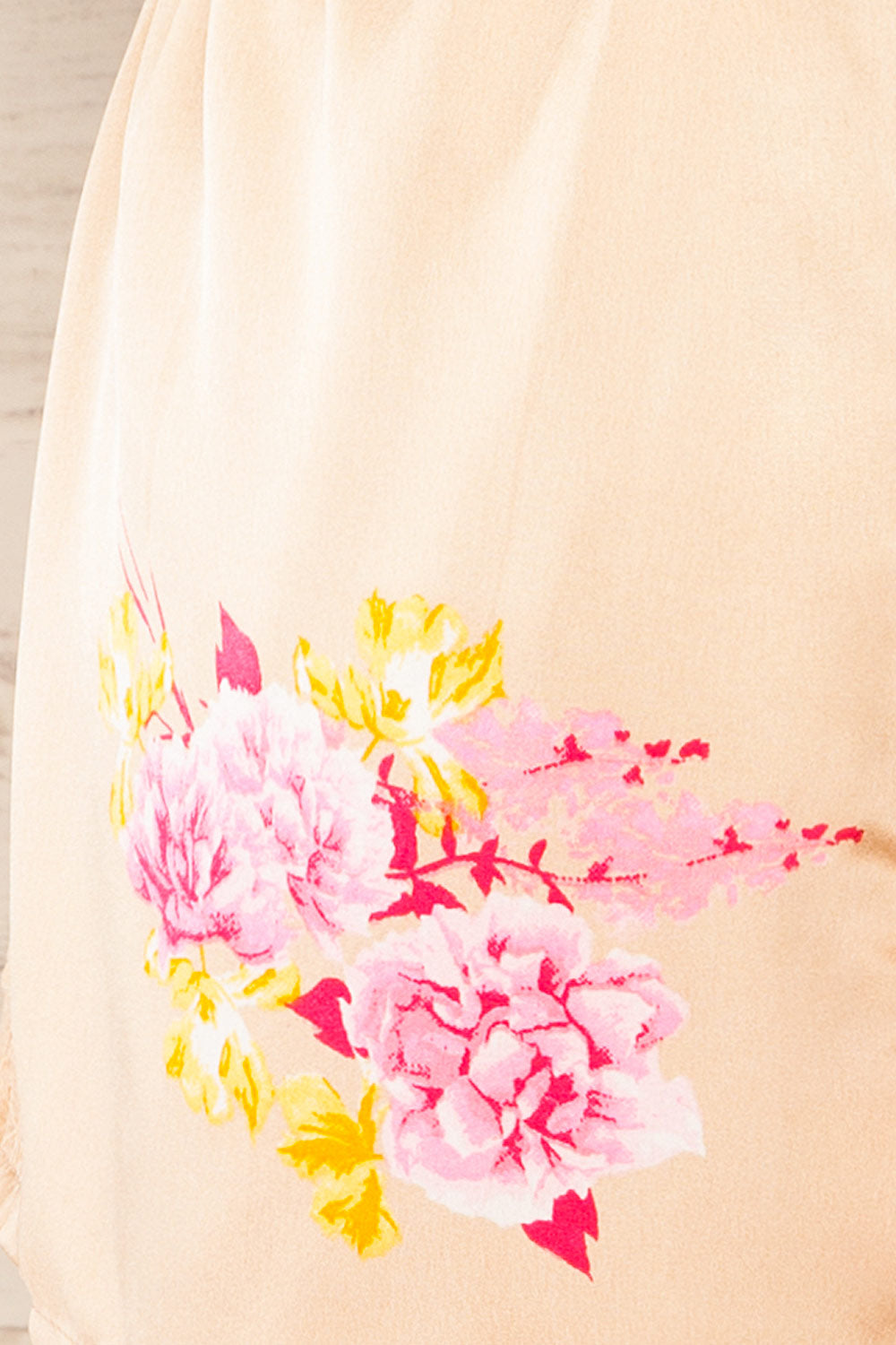 Set Eforie Satin Floral Tank Top And Bottom | La petite garçonne fabric