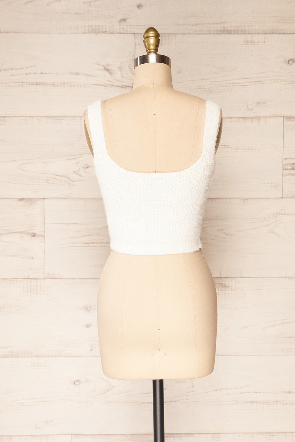 Set Akja Ivory Fuzzy Caridgan & Cami Set | La petite garçonne cami back view