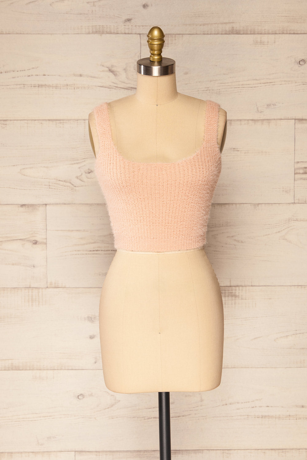 Set Ajka Pink Fuzzy Caridgan & Cami Set | La petite garçonne cami front view