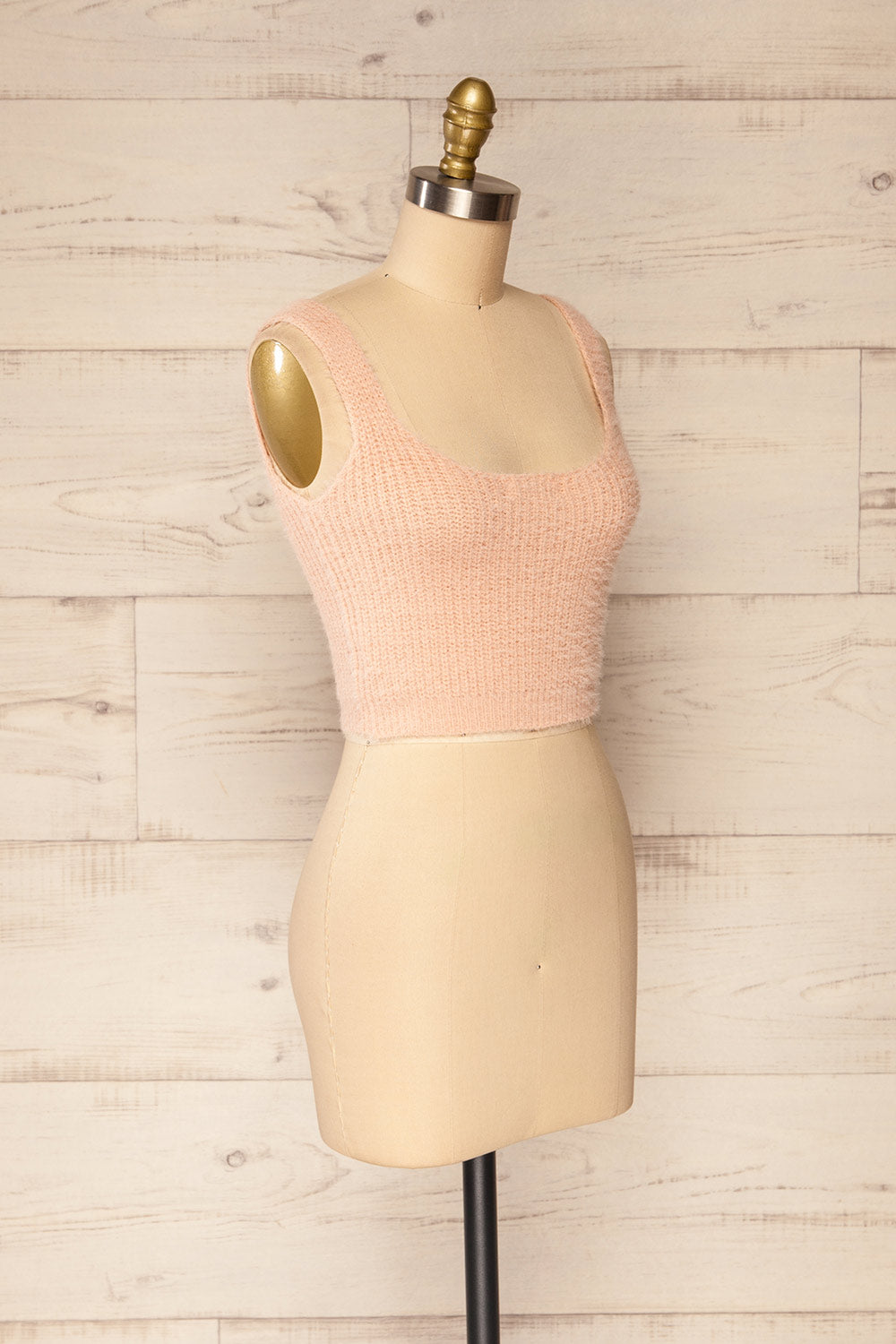 Set Ajka Pink Fuzzy Caridgan & Cami Set | La petite garçonne cami side view