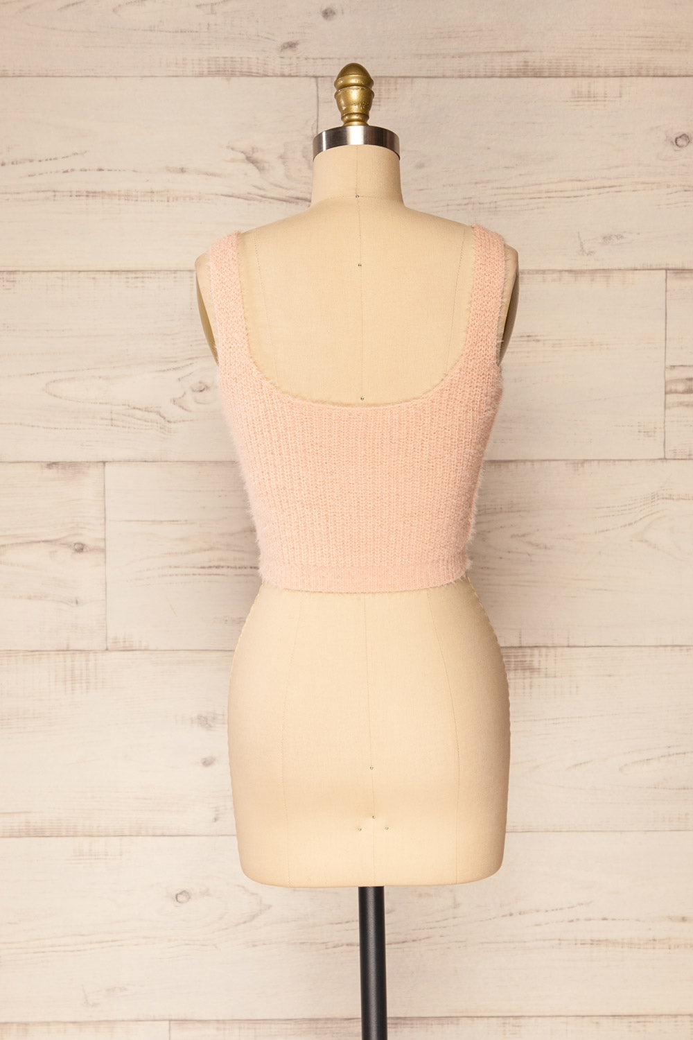 Set Ajka Pink Fuzzy Caridgan & Cami Set | La petite garçonne cami back view