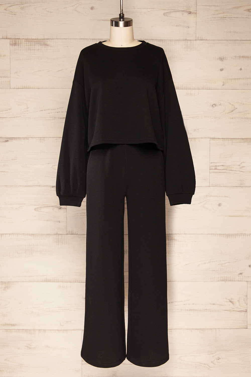 Set Flauro Black Crop Top & Pants | La petite garçonne set