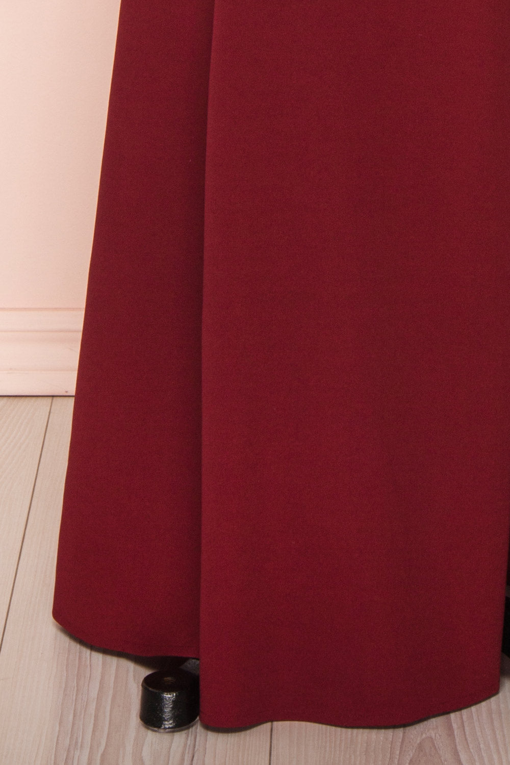 Shimi Burgundy Floral Embroidered Mermaid Gown skirt close up | Boudoir 1861