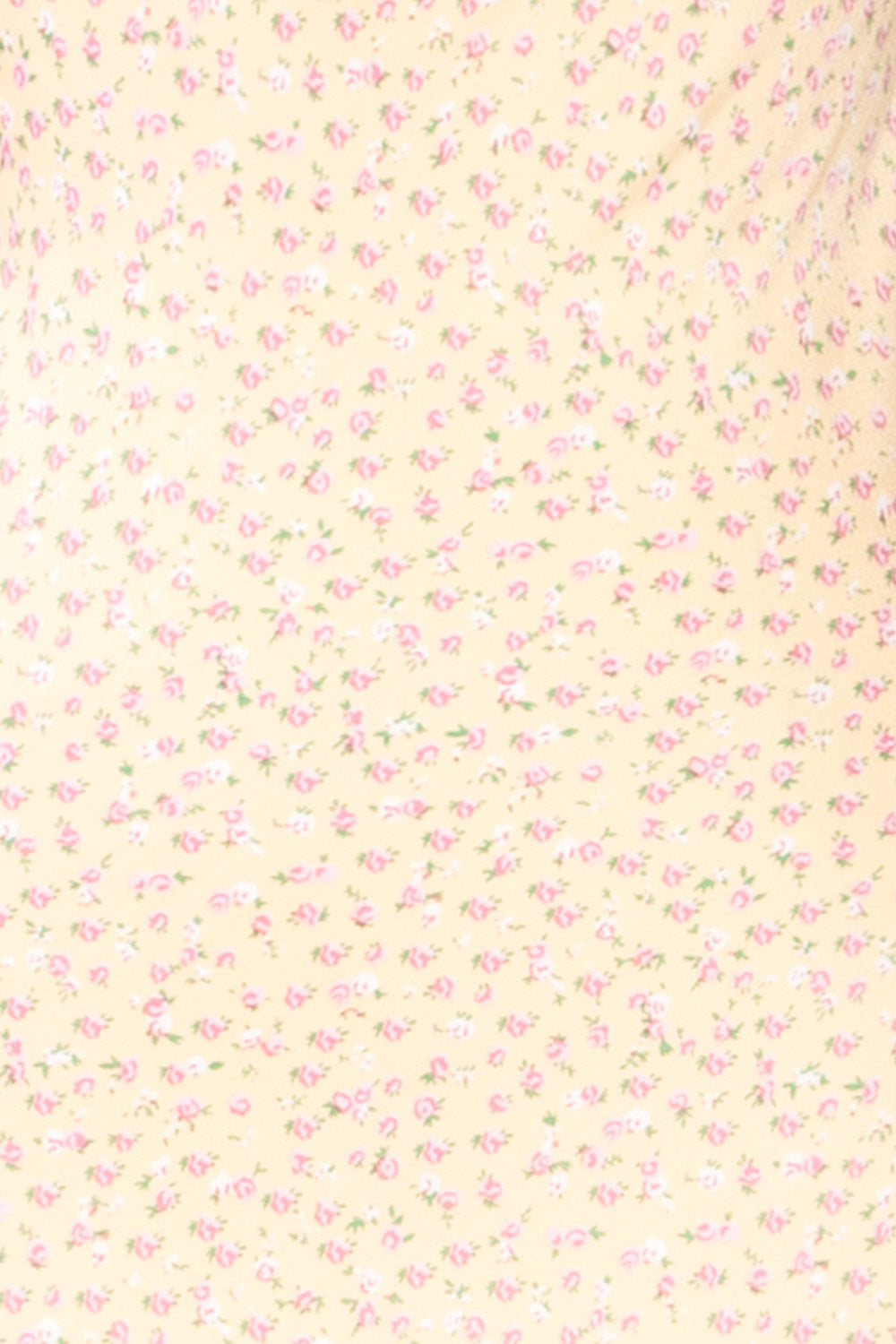 Sigtu Yellow Floral Satin Dress w/ Thin Straps | La petite garçonne fabric