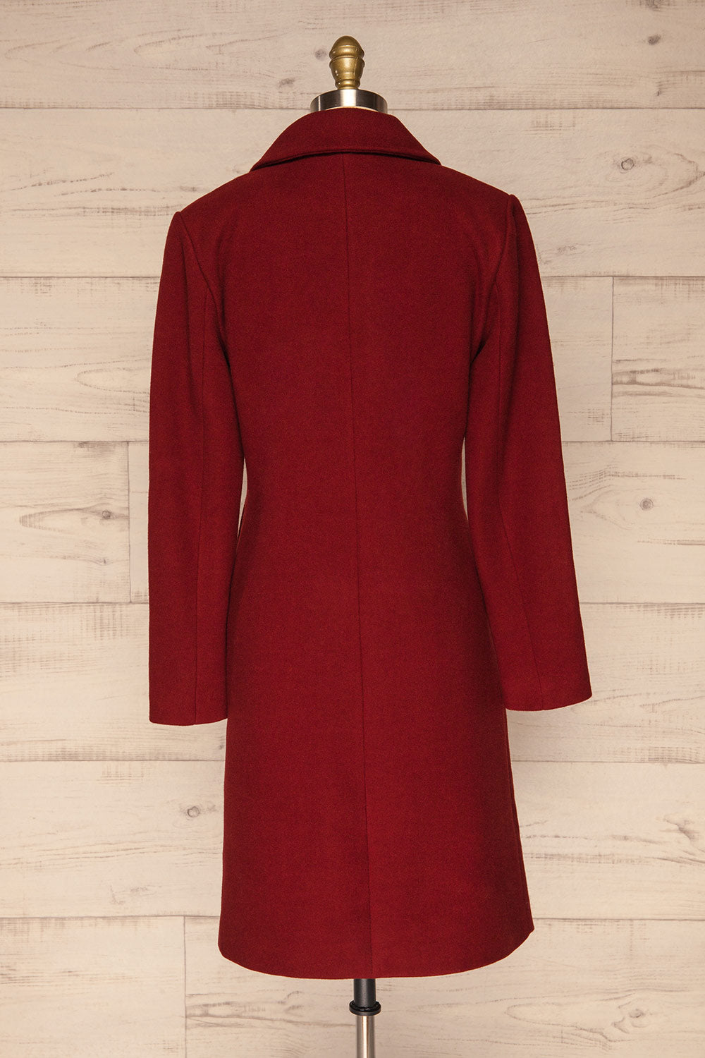 Silkeborg Burgundy Double Breasted Felt Coat | La Petite Garçonne back view
