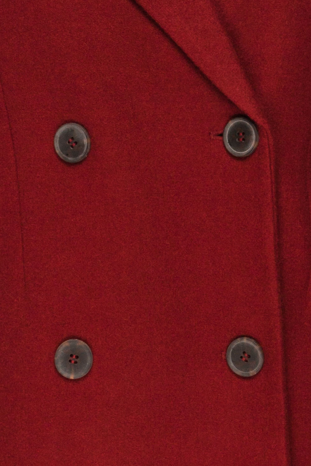Silkeborg Burgundy Double Breasted Felt Coat | La Petite Garçonne fabric detail